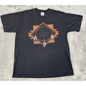 Vintage Native American Dream Catcher Graphic T-Shirt XL Single Stitch 90s Y2K
